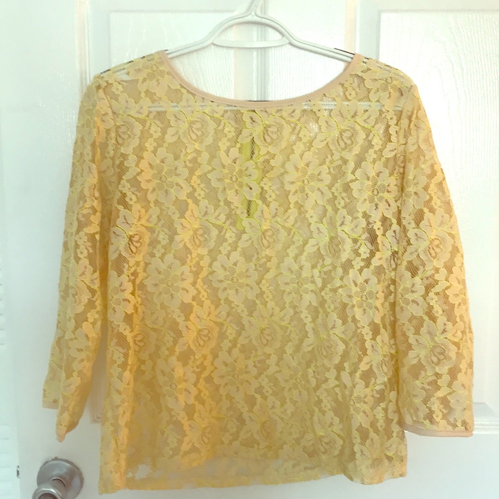 Lily White yellow floral shirt